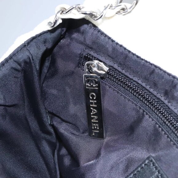 CHANEL Chain Shoulder Bag pile White CC Auth EC613 - Picture 11 of 16